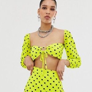 New Girl Order tie front bardot crop top